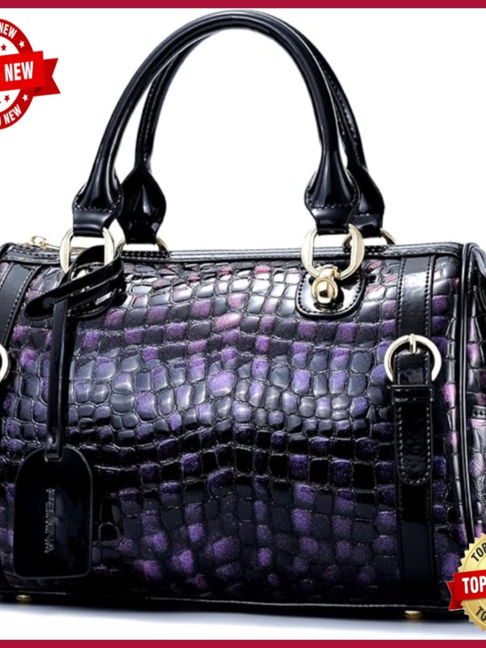 Genuine Leather Shoulder Bag Large Capacity Crossbody Tote Detachable Strap